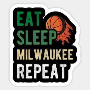 Milwaukee Wisconsin Basketball Vintage Sports Lovers Fans Fear the Deer Gr34k Fr34K Sticker